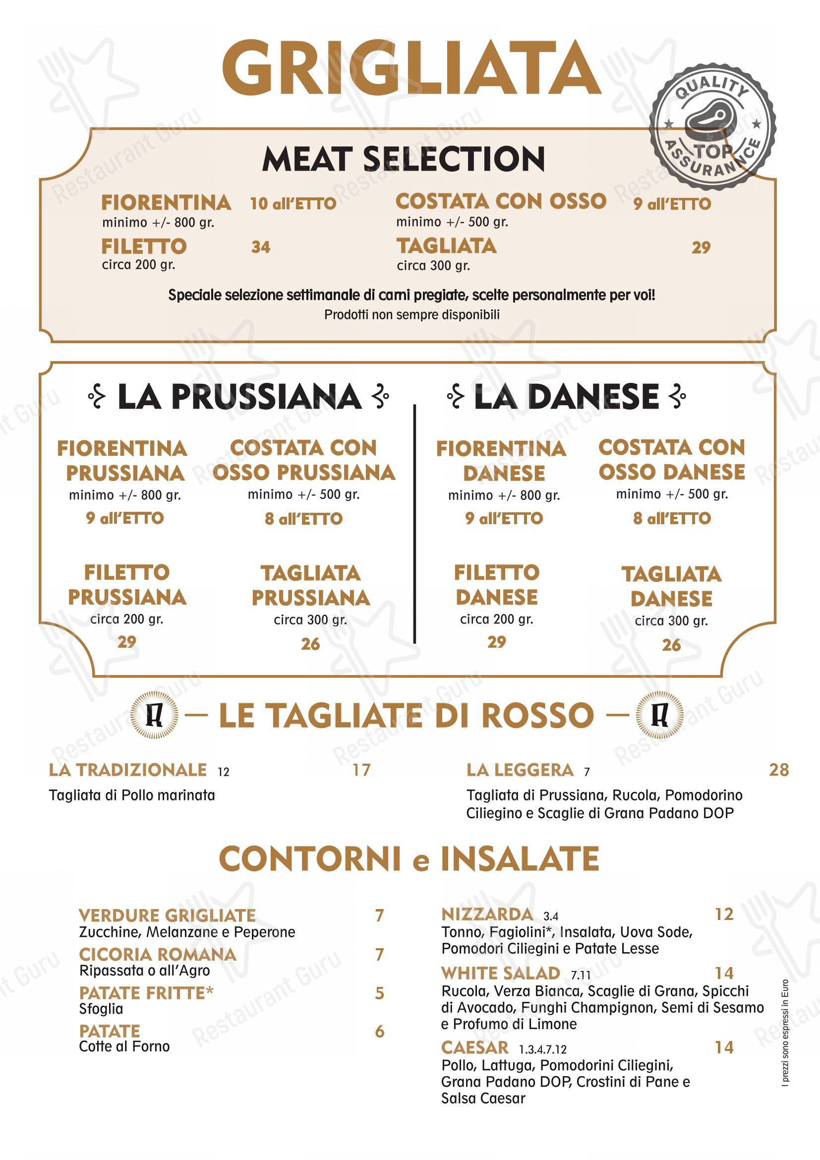 Menu per Rosso Ristorante ristorante