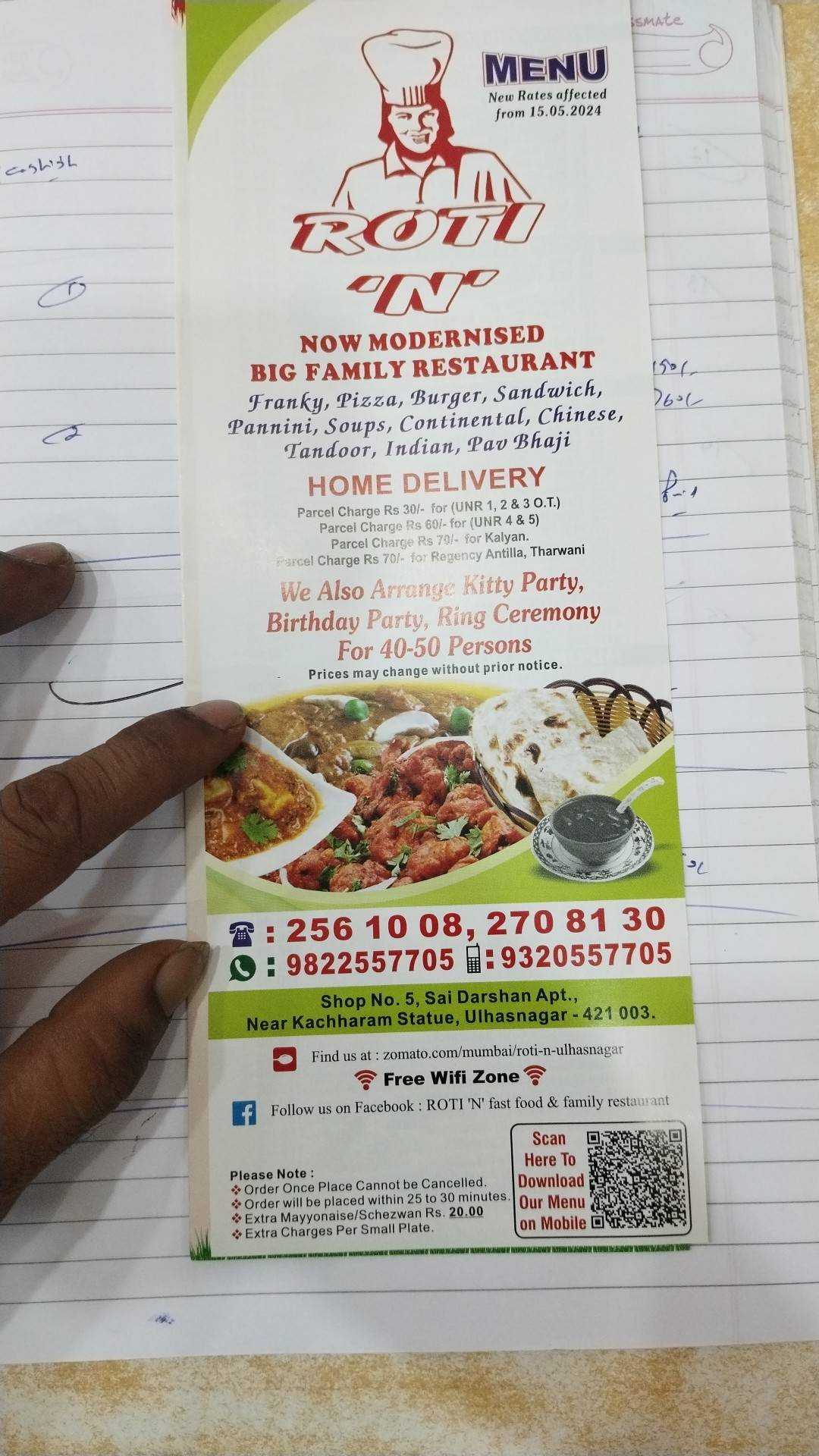 Roti N Fast Food Family Restaurant menu