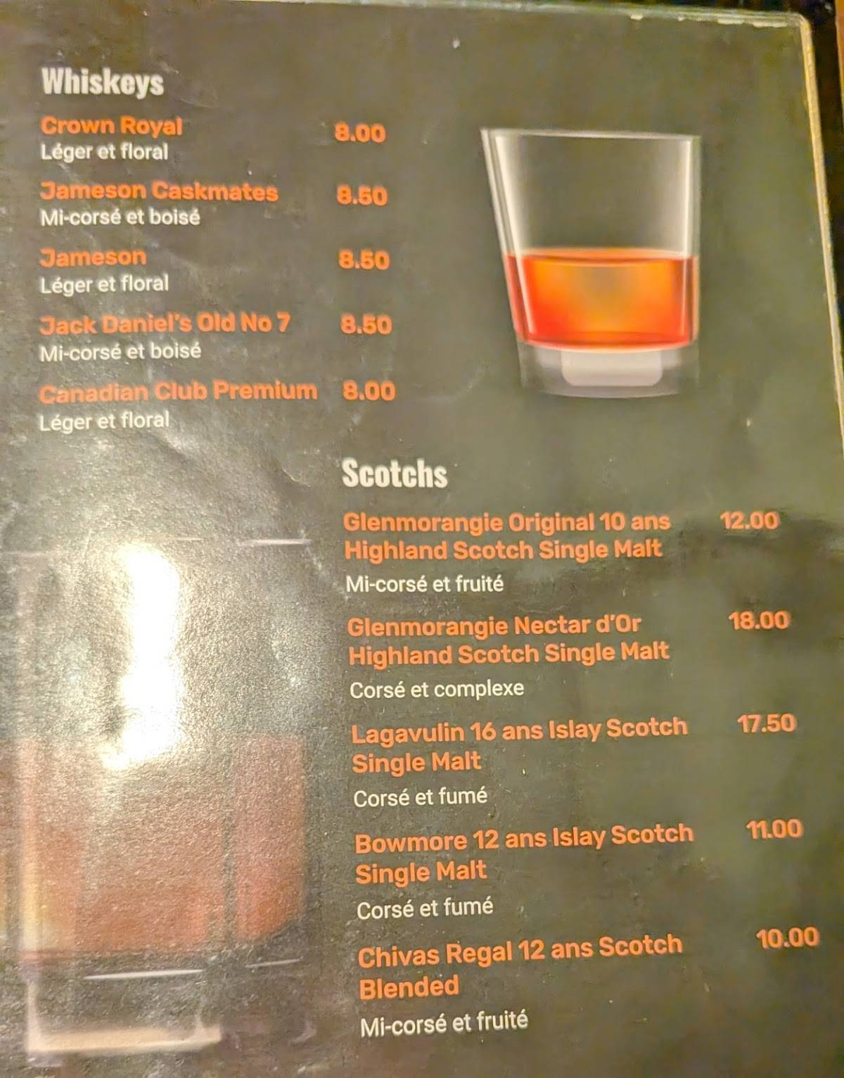 Menu de Moulin Noir