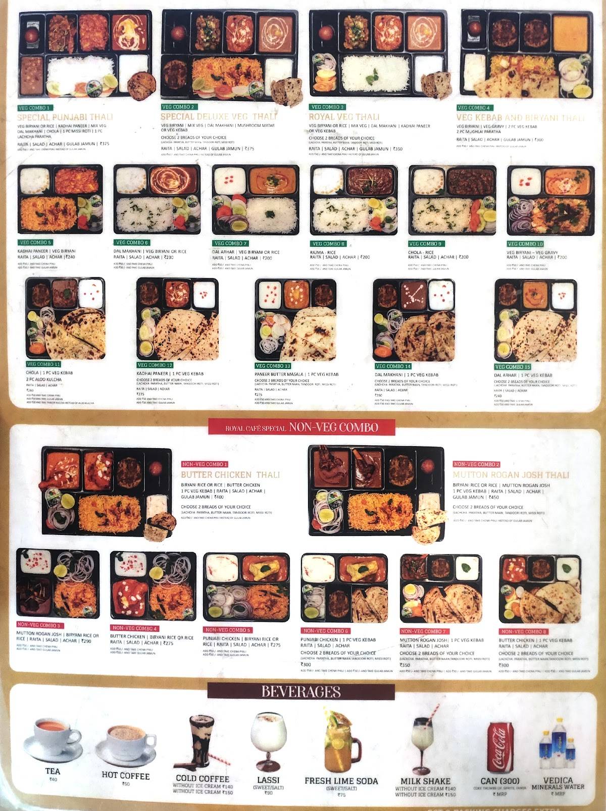 Royal Cafe menu