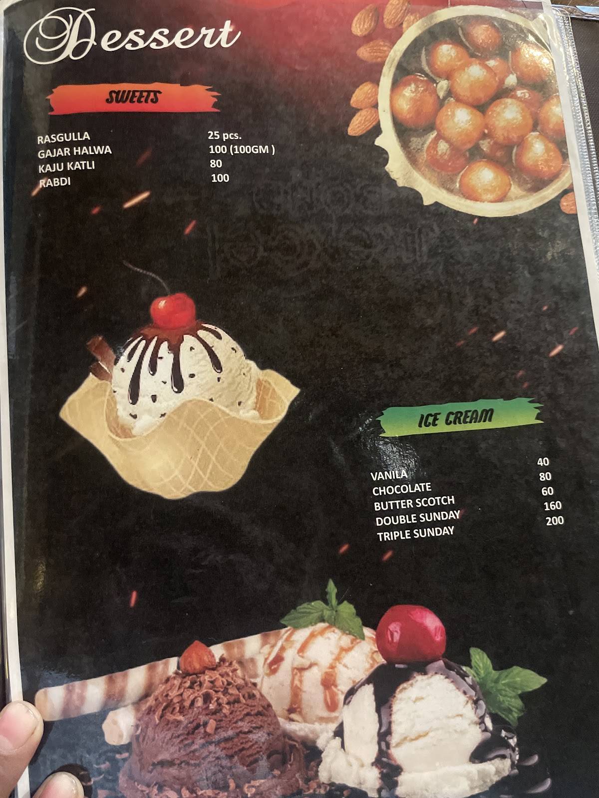 Royal Castle Restaurant menu