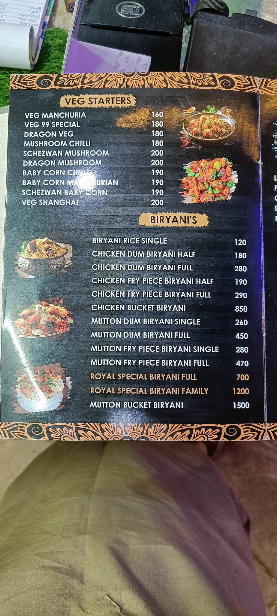 Royal Family Restaurant menu