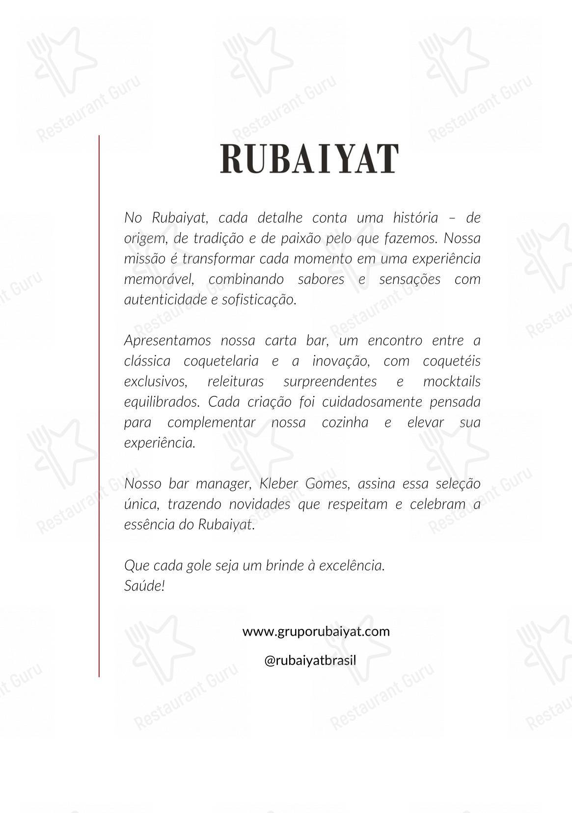 Rubaiyat Brasília em Brasília - Menu bar