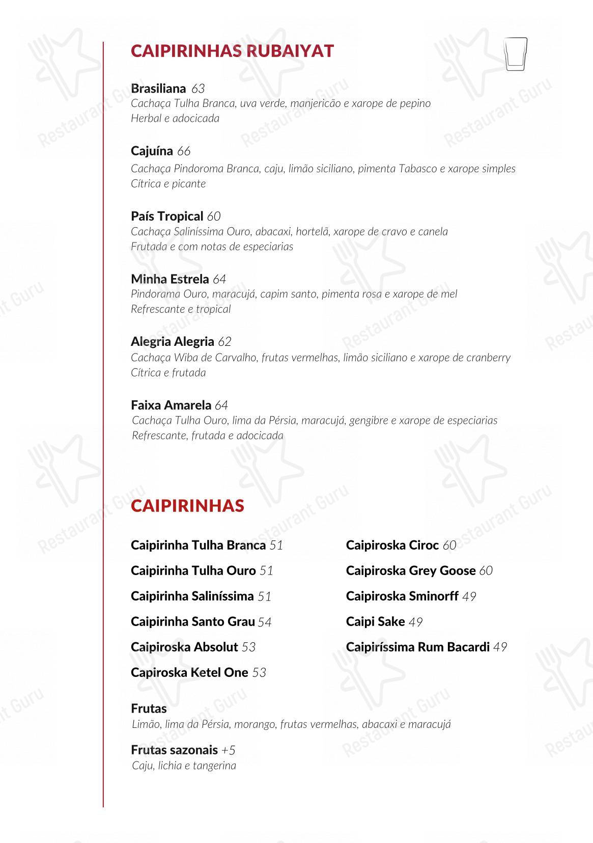 Rubaiyat Brasília em Brasília - Menu bar