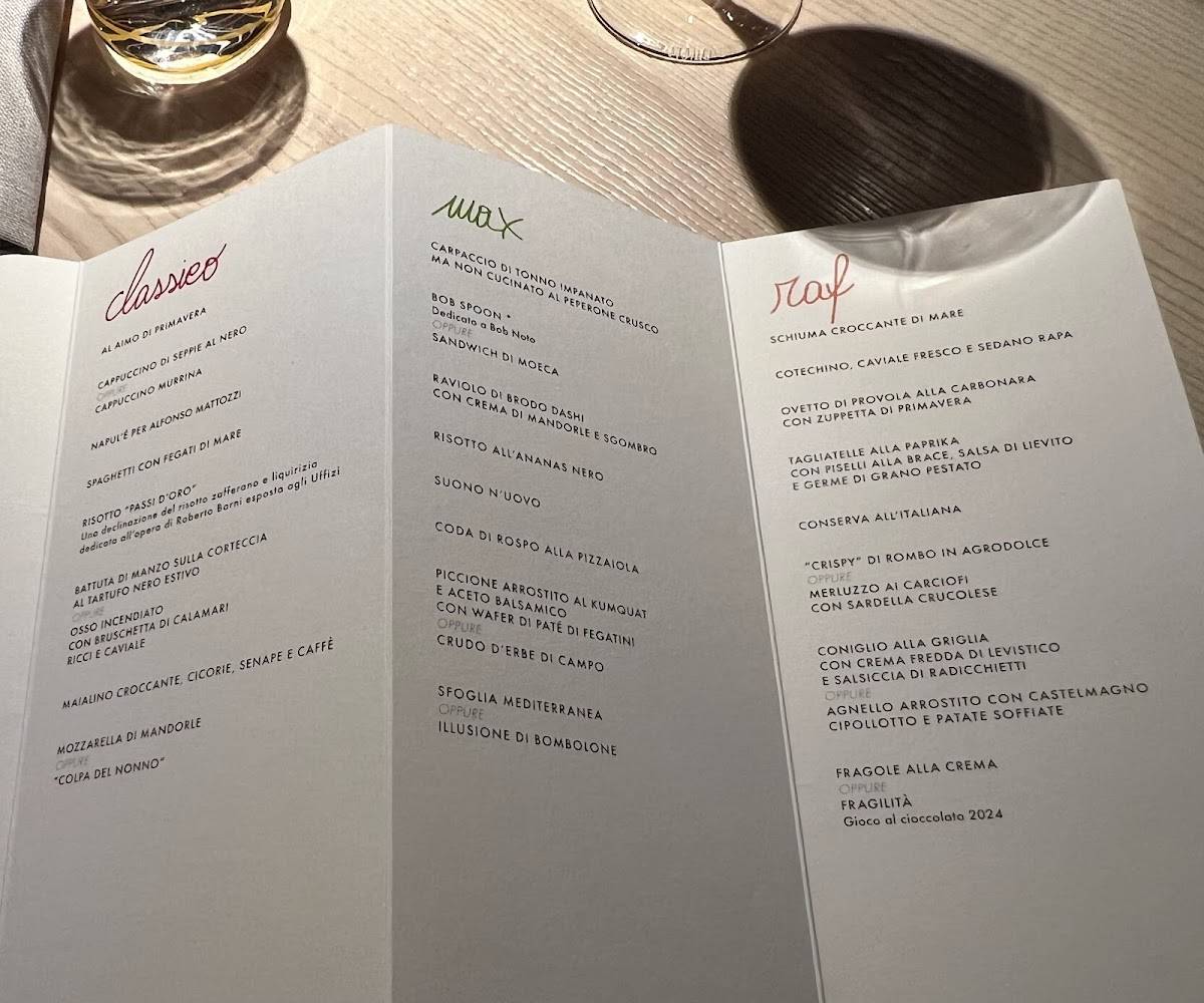 Menu di Le Calandre 