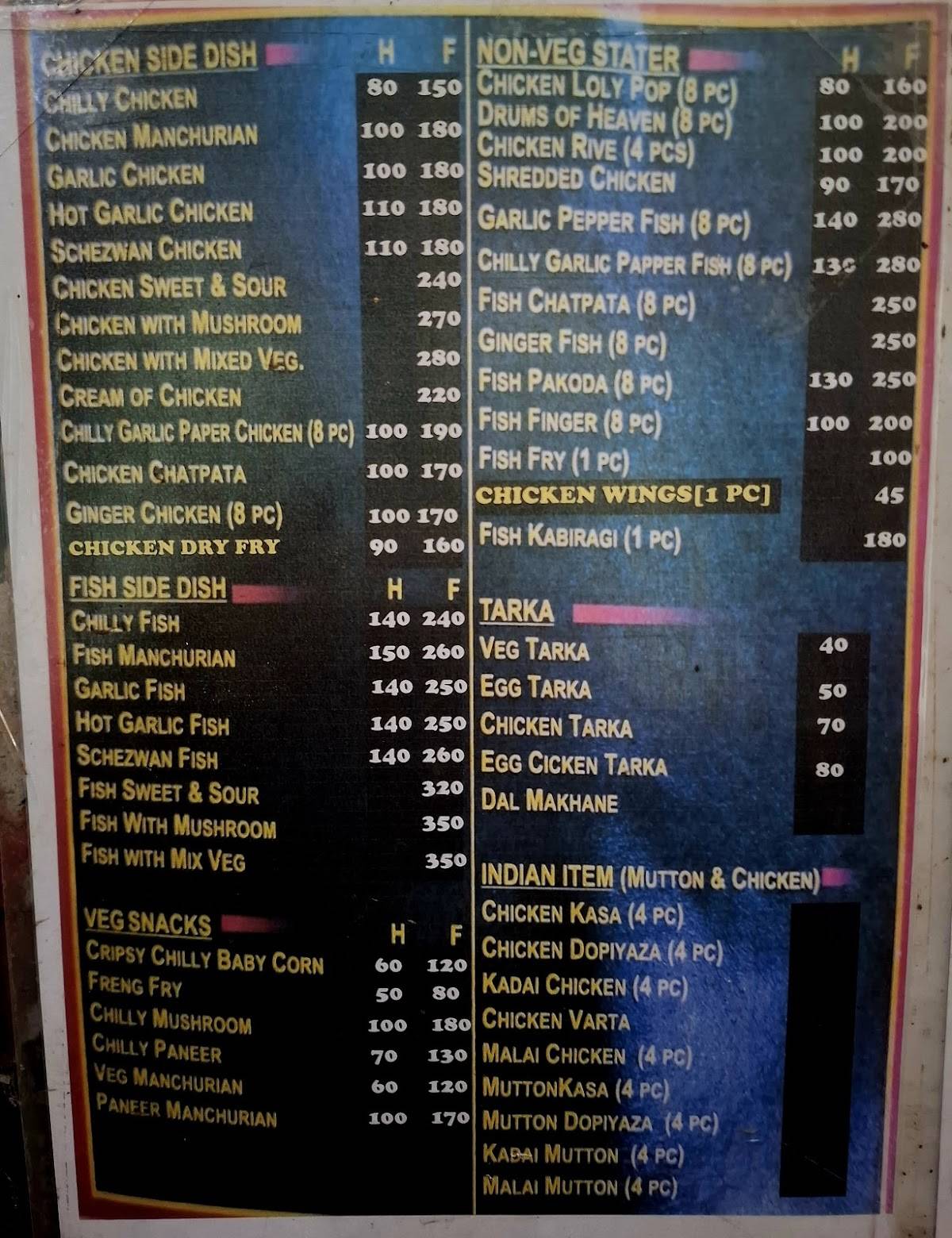 Rudras Kitchen menu