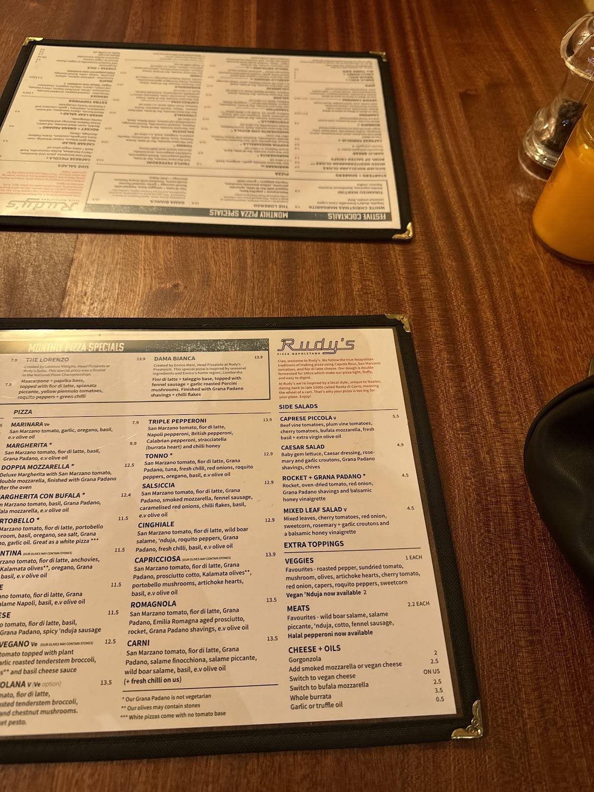 Menu at Rudy's Pizza Napoletana - Newcastle Upon Tyne restaurant ...