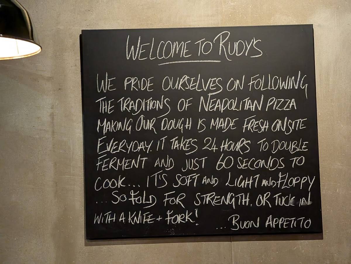 Menu at Rudy's Pizza Napoletana - Newcastle Upon Tyne restaurant ...