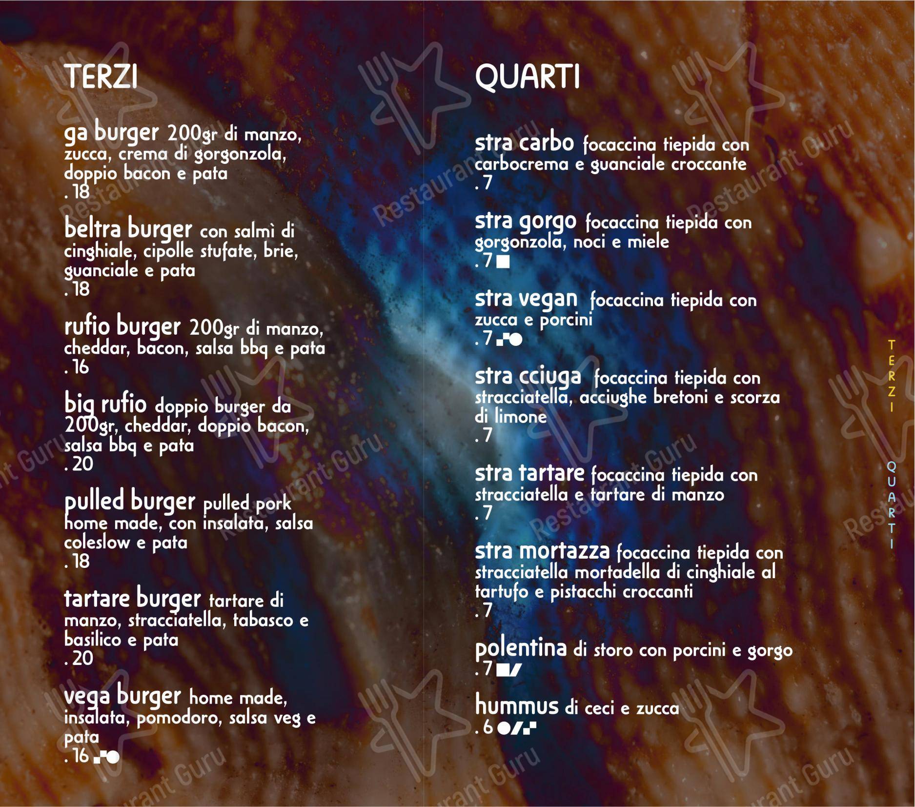 Menu di Rufio Ristorante & Cocktail Bar - Menu