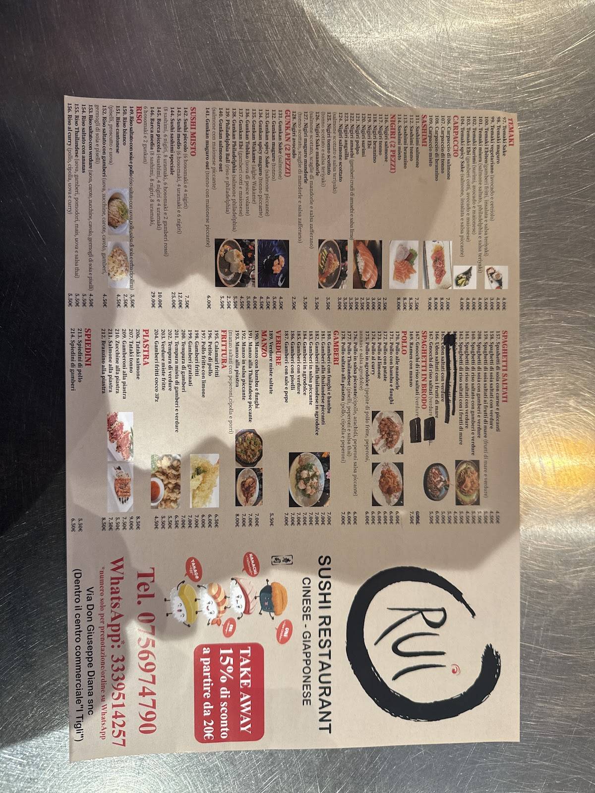 Menu di Rui Sushi Gubbio 