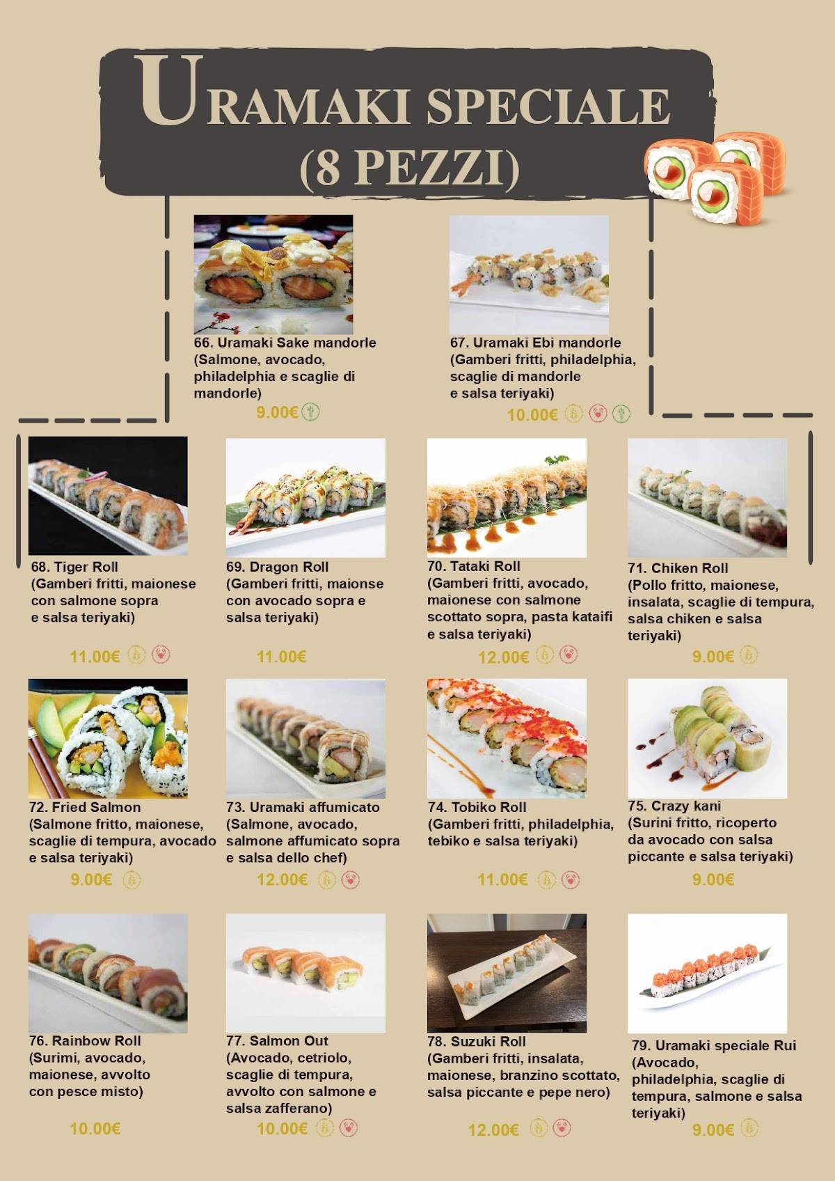 Menu di Rui Sushi 
