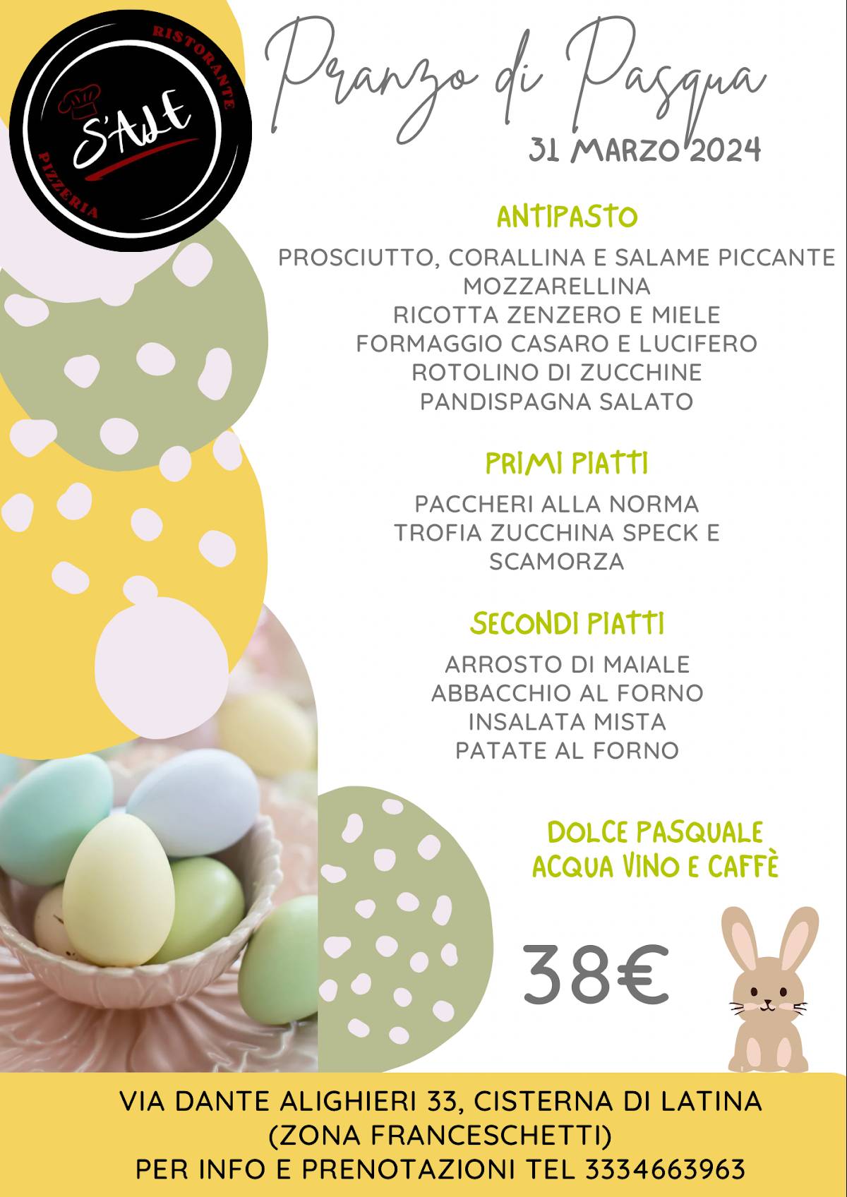 Menu di S'Ale Ristorante Pizzeria 