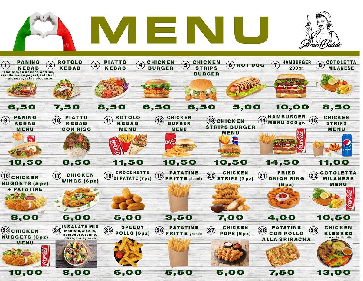 Menu di Strambalato Kebab & Pizza 