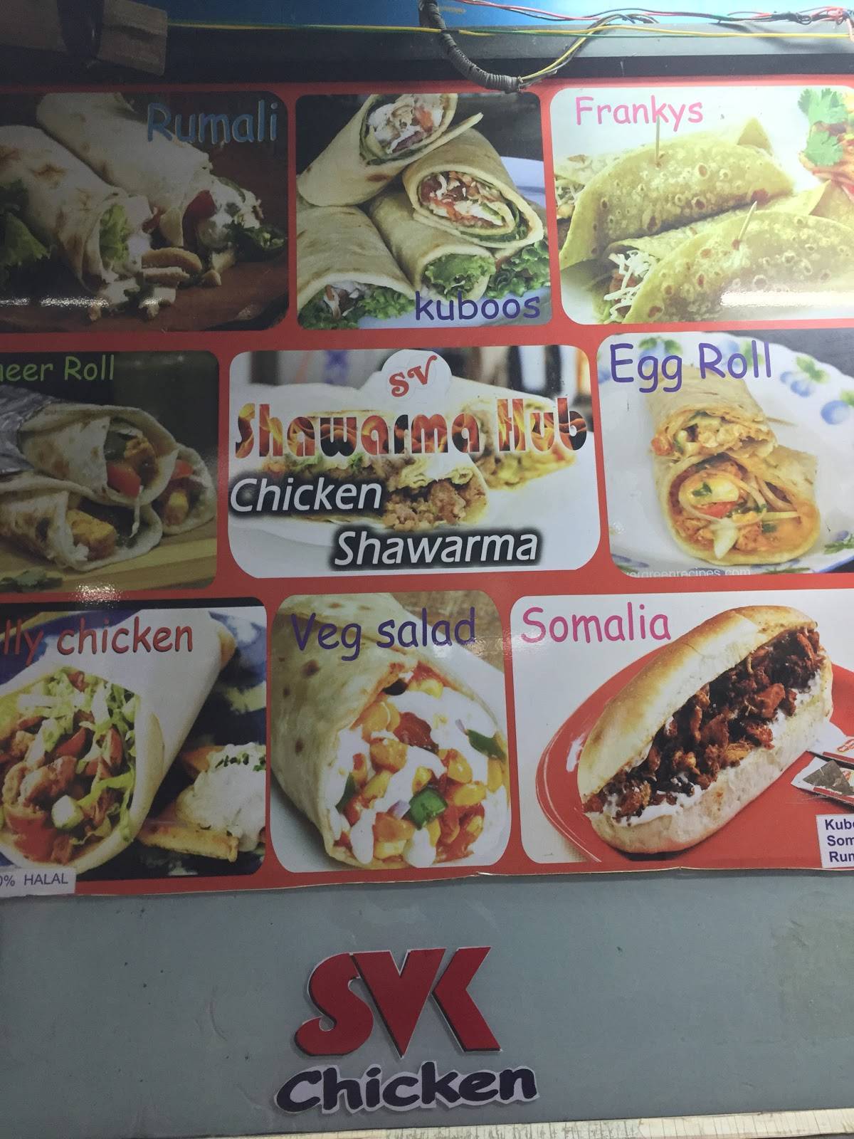 SV Shawarma Hub menu