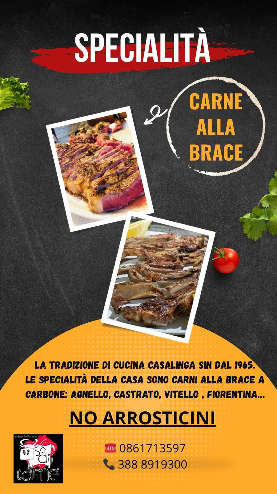 Menu di Sa Di Carne by ristorante “La Furnacella”. 