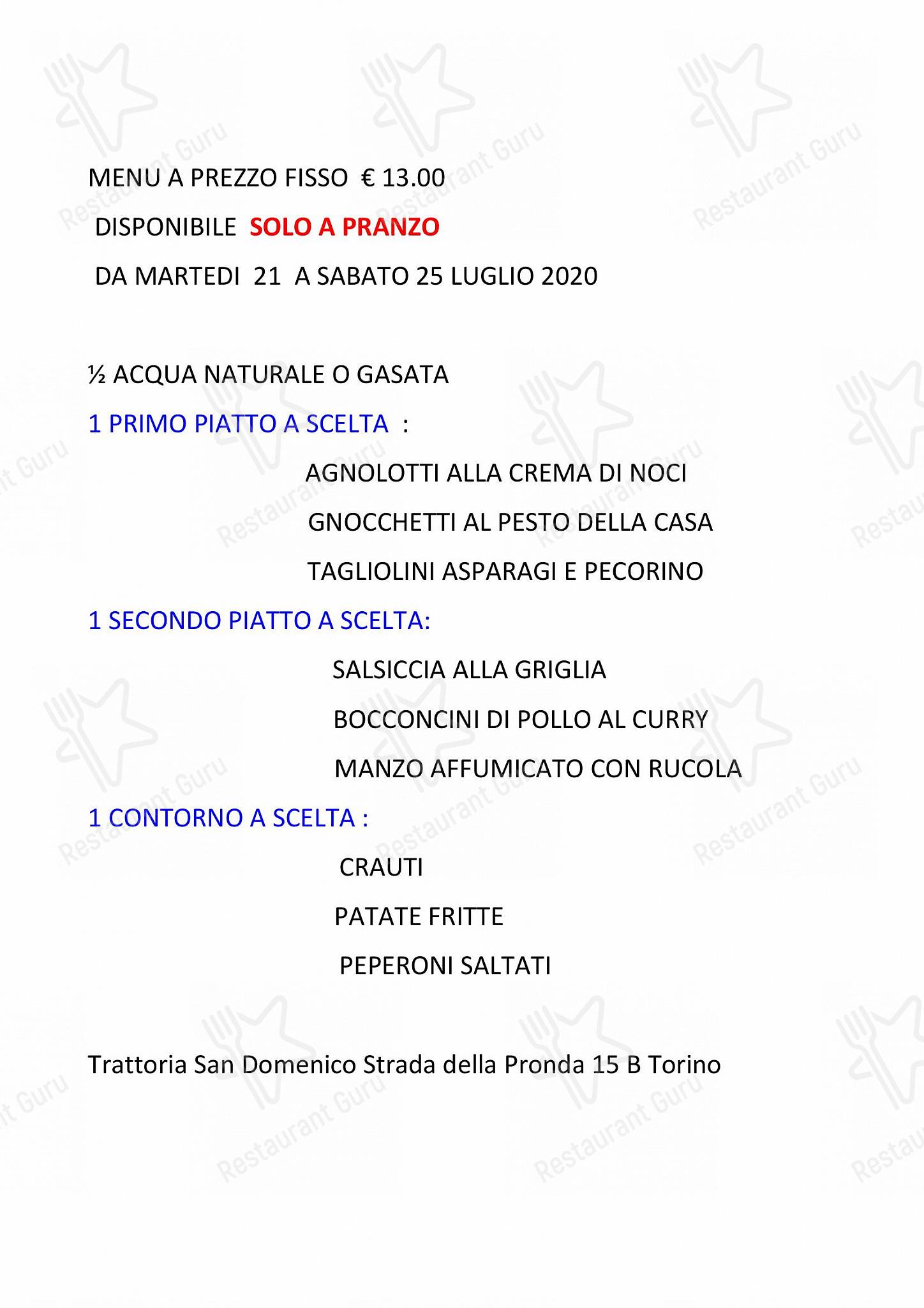 Wine Menu per Trattoria San Domenico ristorante