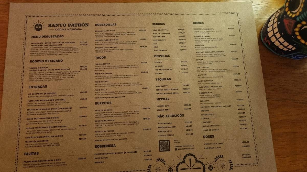 Santo Patron Sampa cardápio