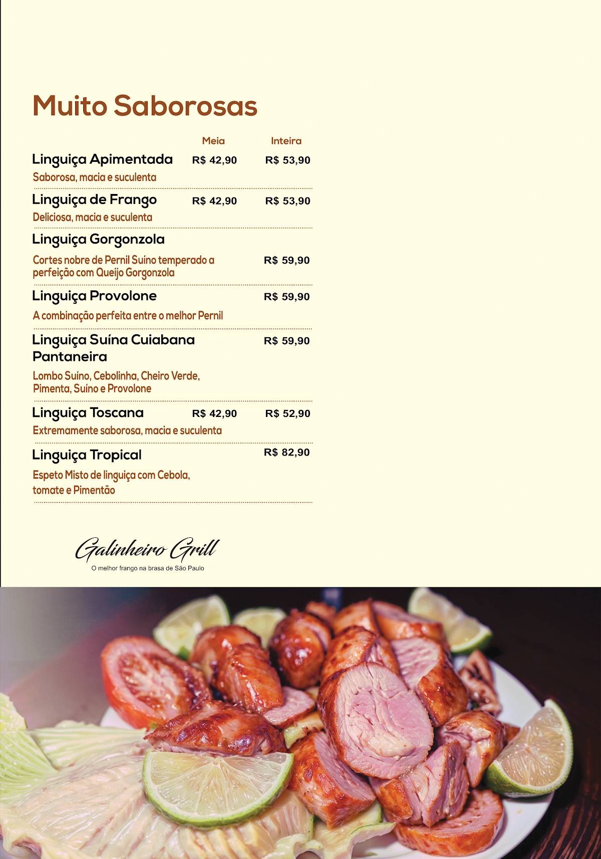 Galinheiro Grill cardápio