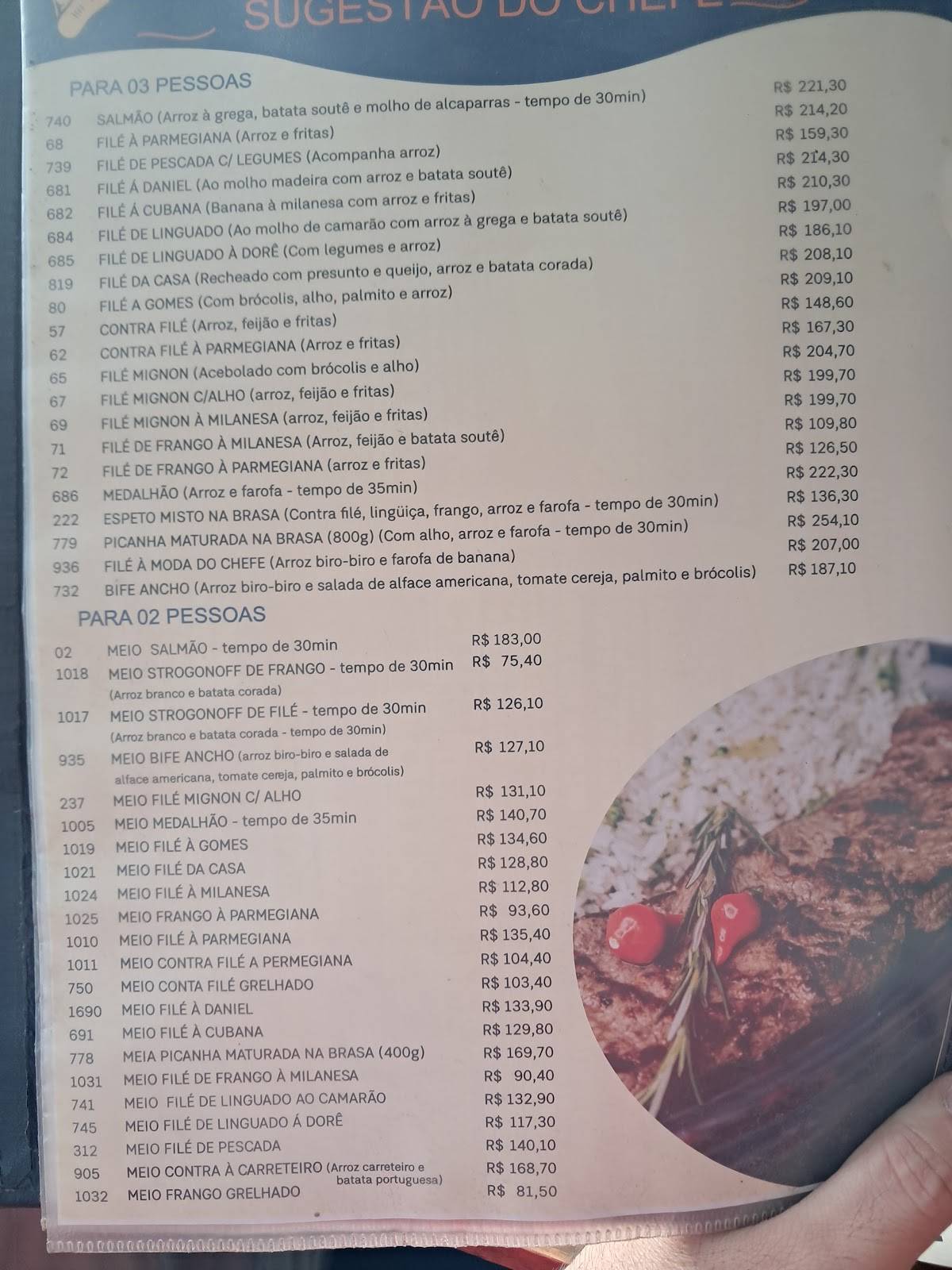 Bar Pé Pra Fora cardápio