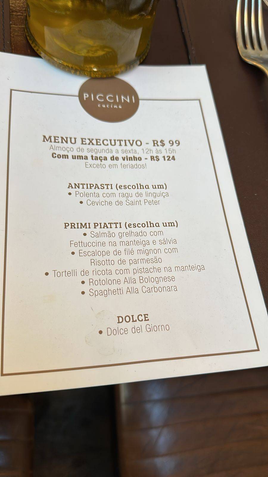 Piccini Cucina cardápio