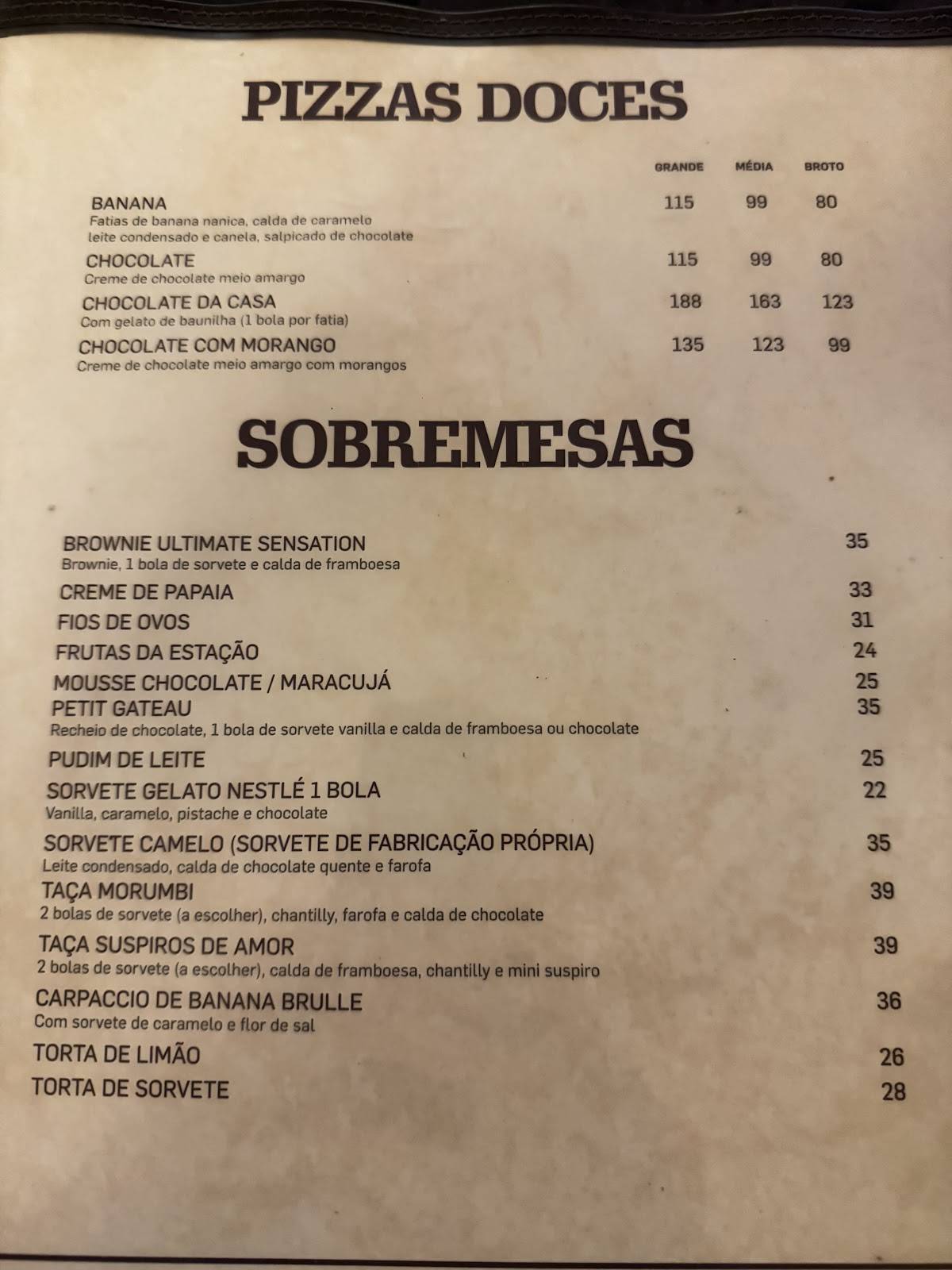 Pizzaria Camelo cardápio