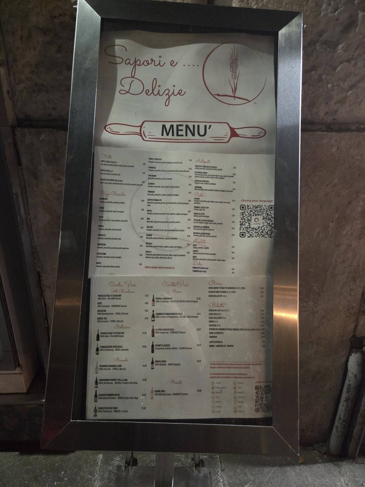 Menu de Sapori e Delizie