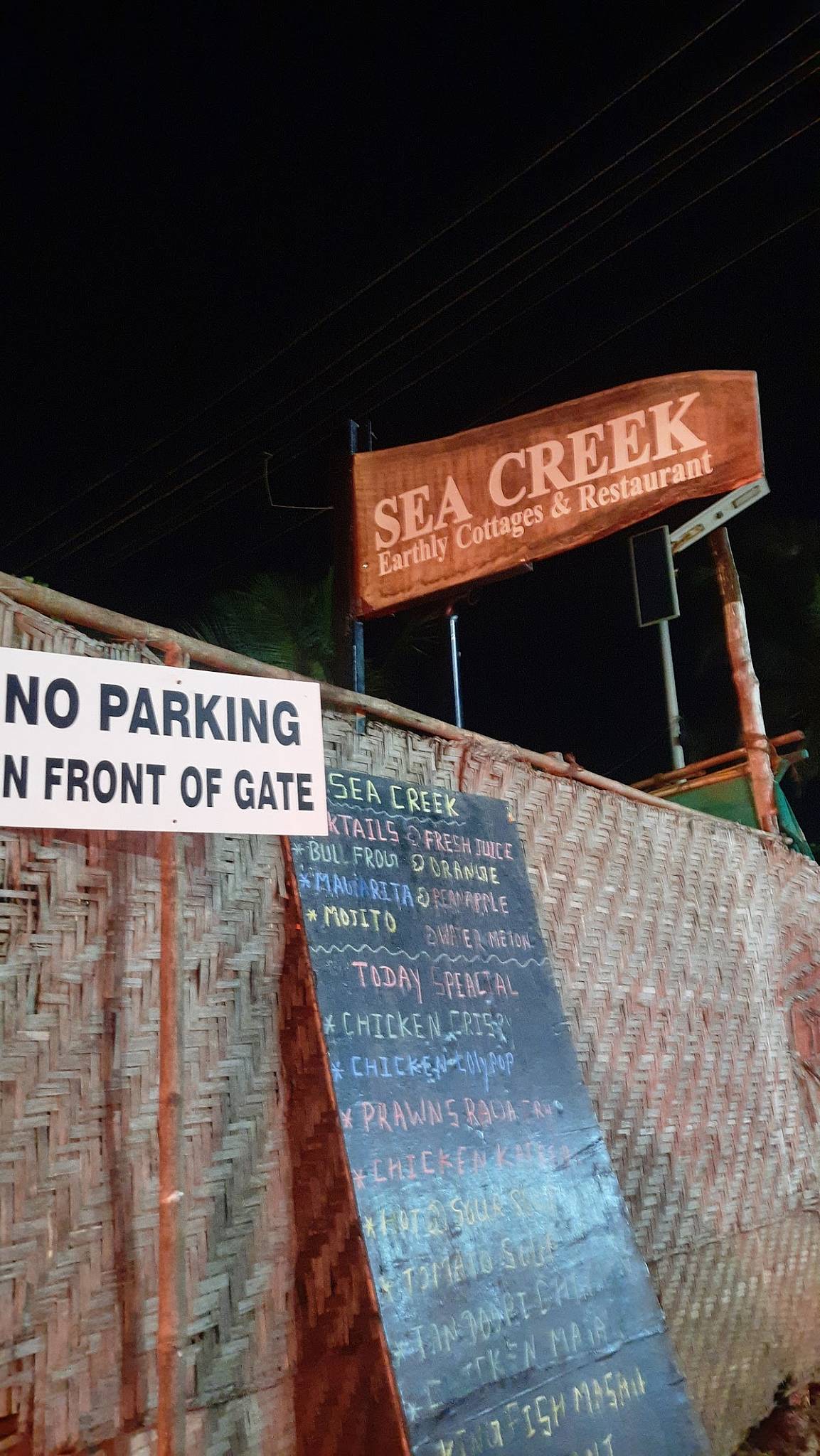 Sea Creek Restaurant & Earthly Cottages menu