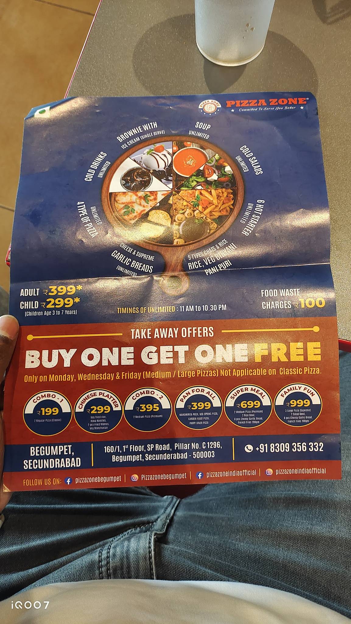 Pizza Zone Begumpet menu