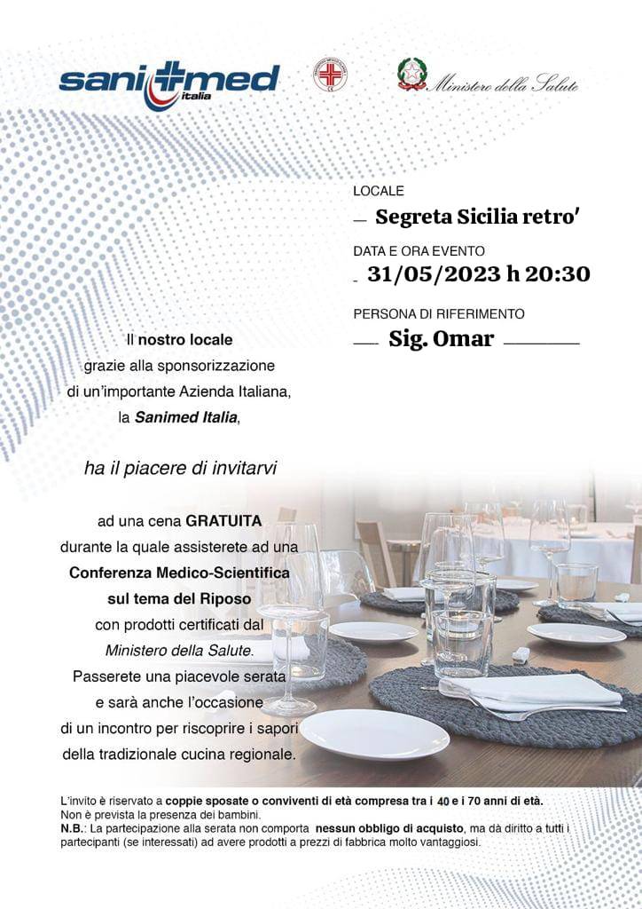 Menu de Segreta Sicilia Retrò