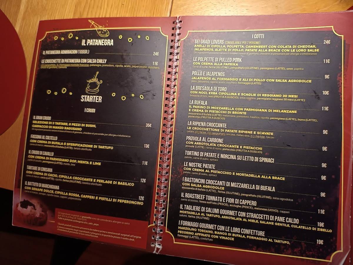 Menu di Sei Gradi Steak House 