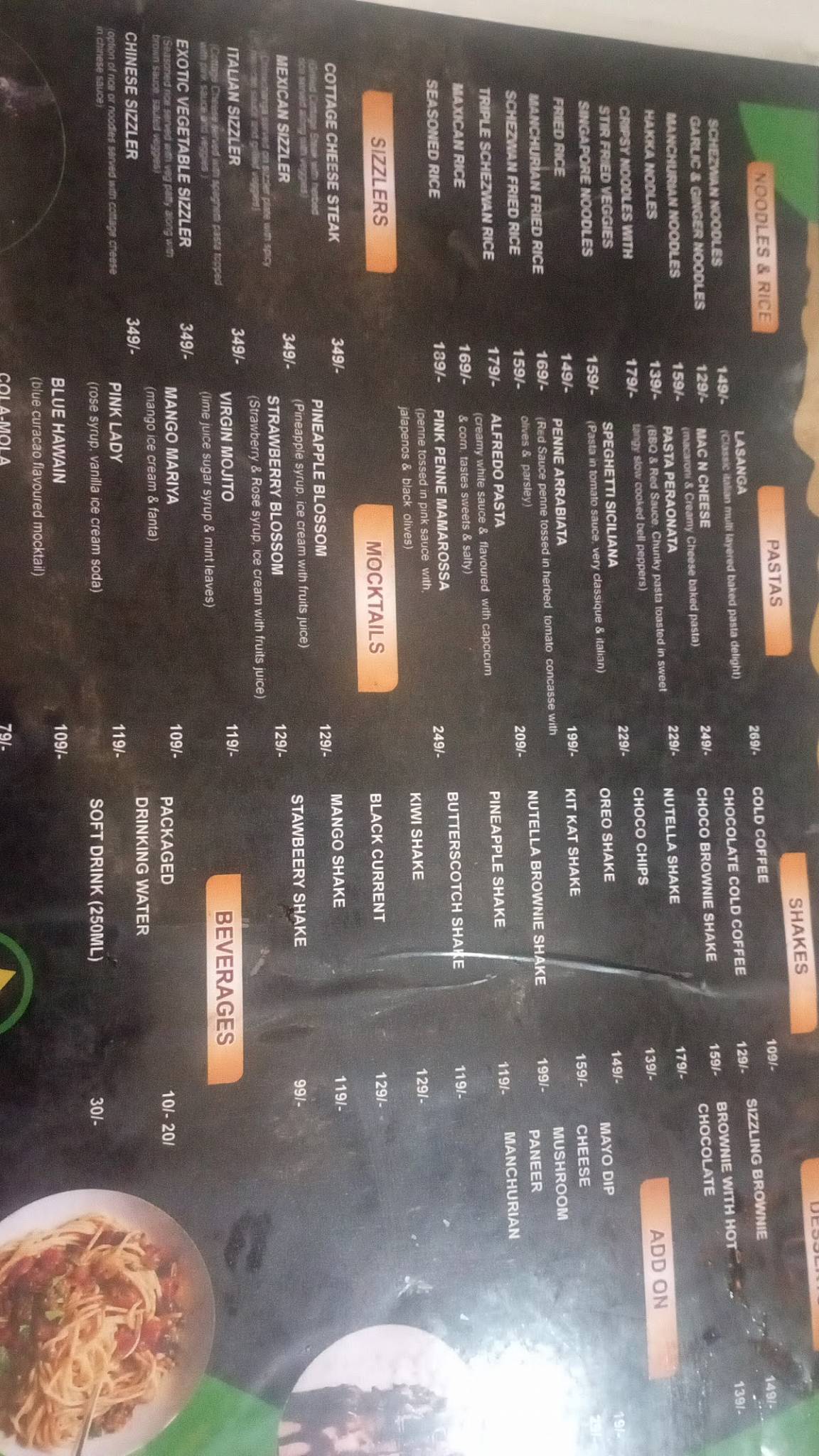 Selectoo cafe menu