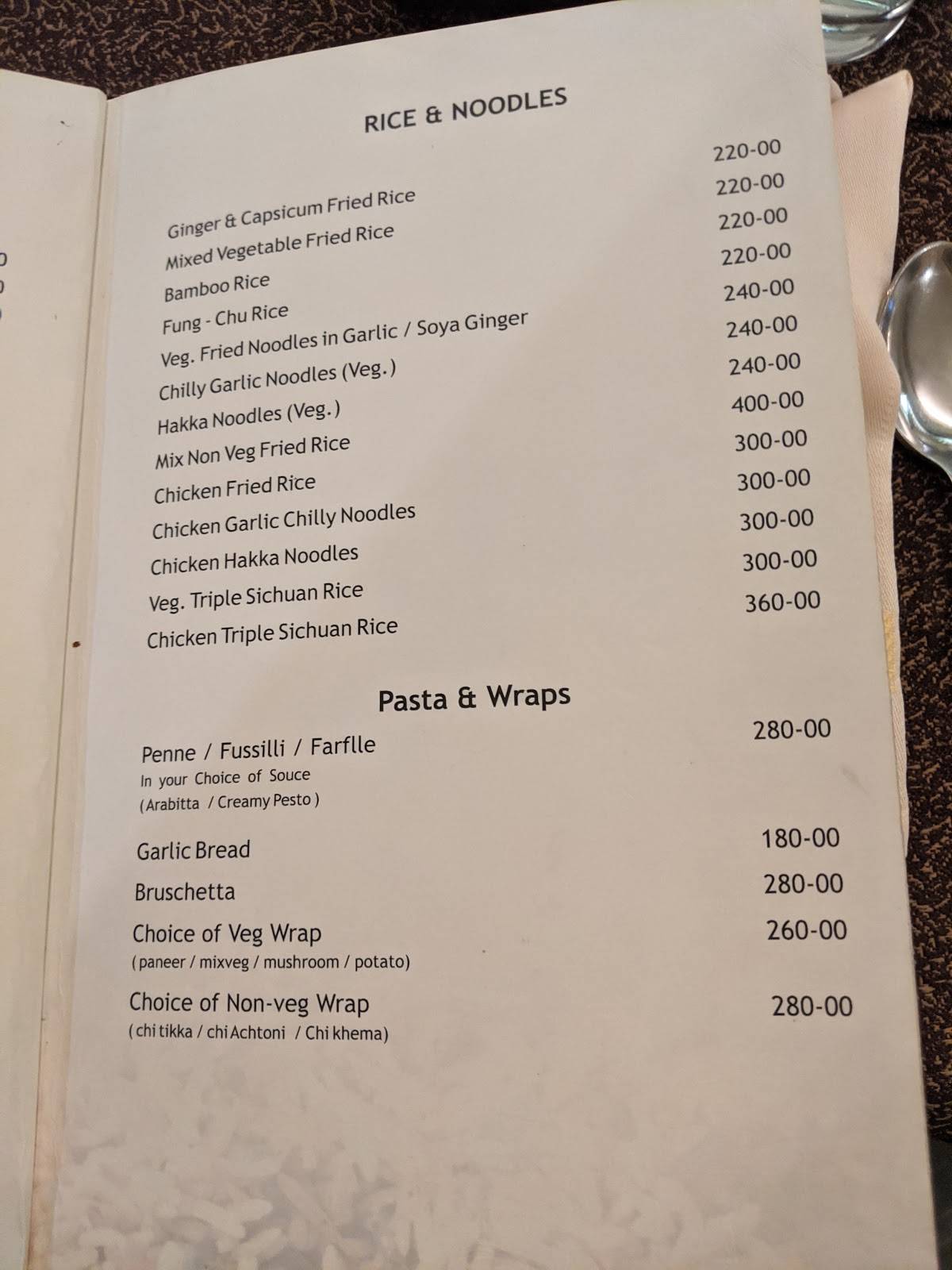 Sentosa Multi Cuisine Restaurant menu