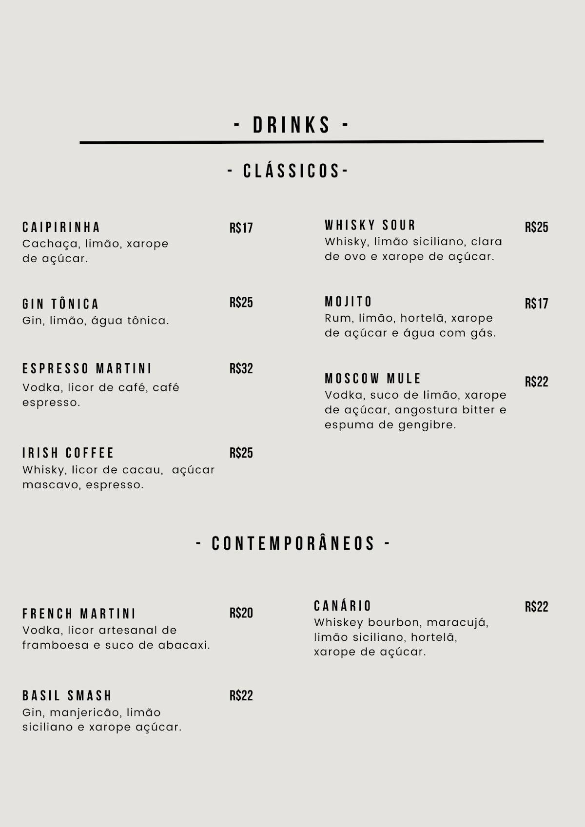 Seu Chico Cafe Bar cardápio