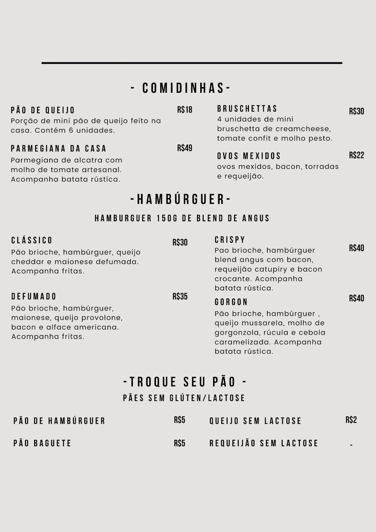 Seu Chico Cafe Bar cardápio