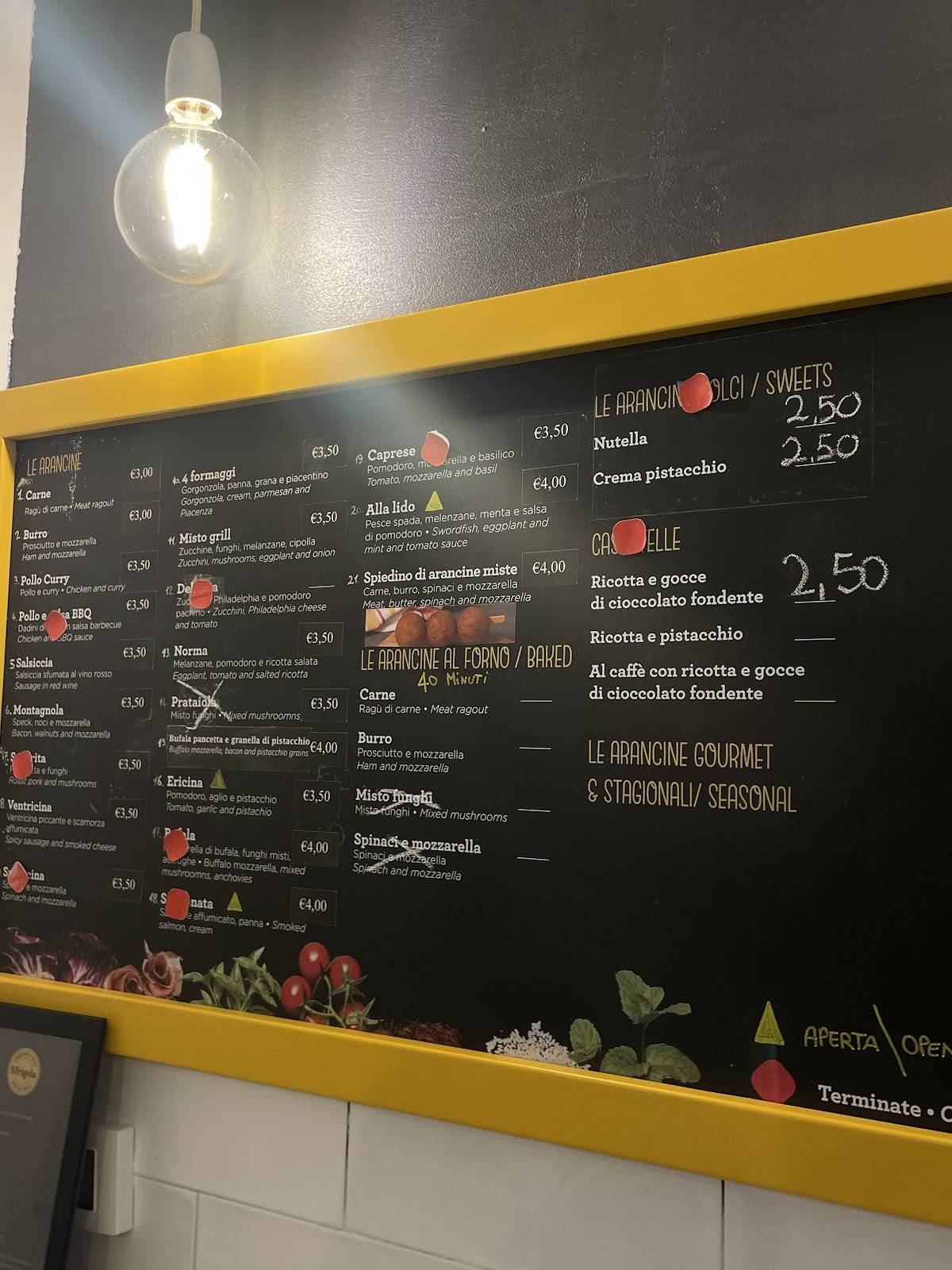 Menu di Sfrigola Cefalù 