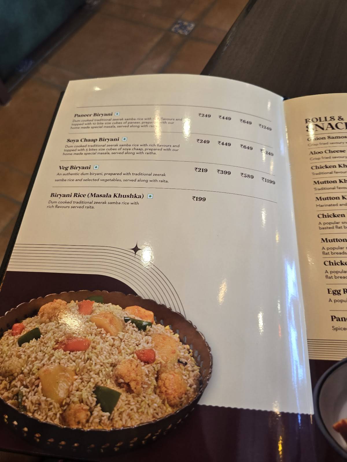 Sharief Bhai Biryani Trichy menu