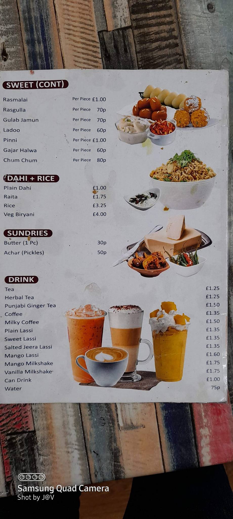 Menu at Shere Punjab restaurant, Leicester, 339 St Saviours Rd