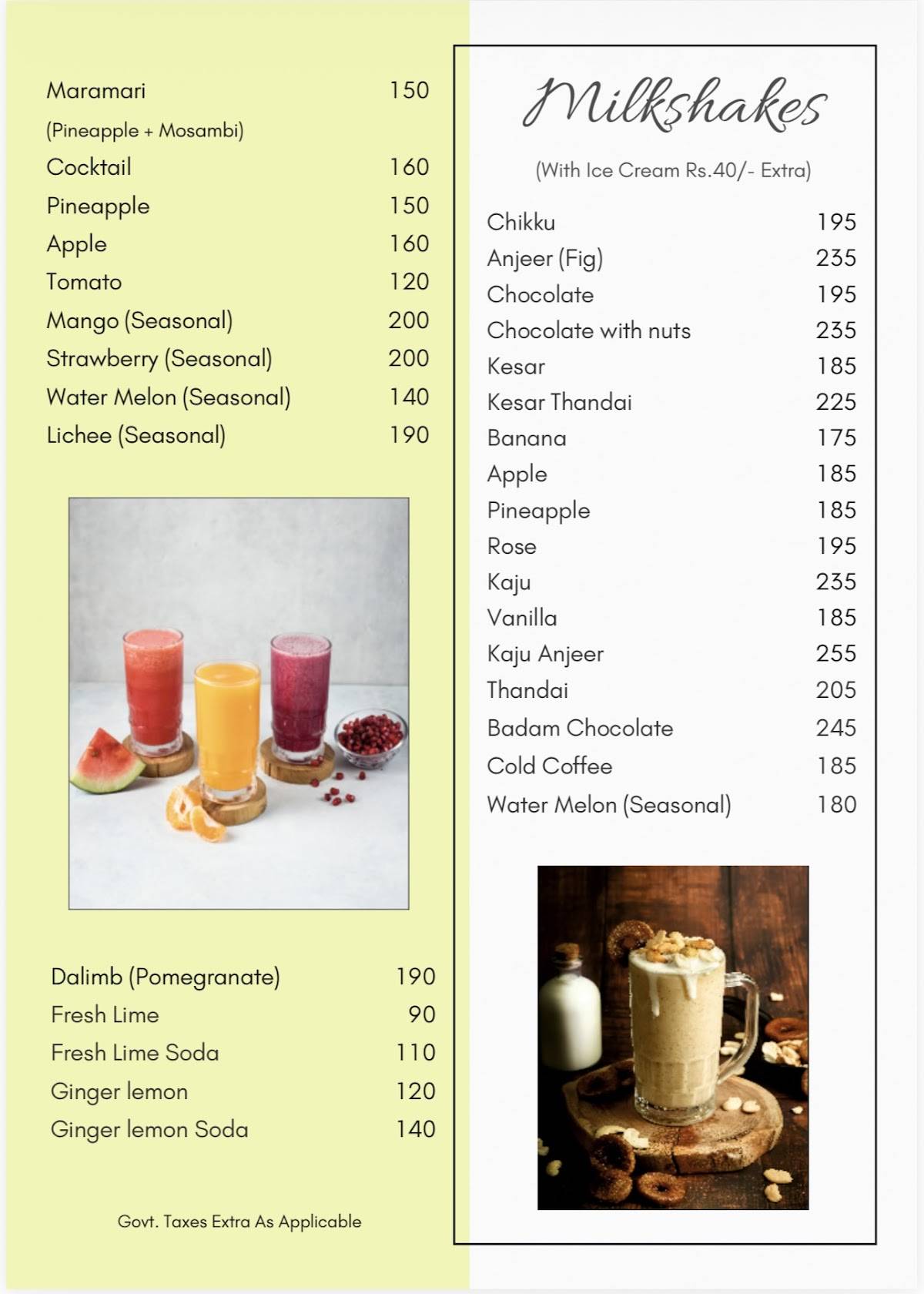 Shivsagar Restaurant -- Aundh menu