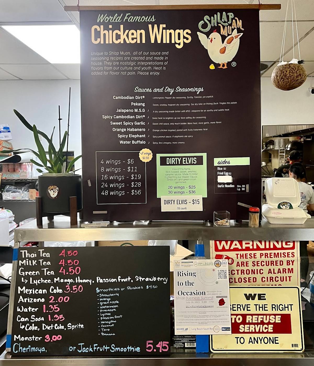 Menu at Shlap Muan Chicken Wings restaurant, Long Beach