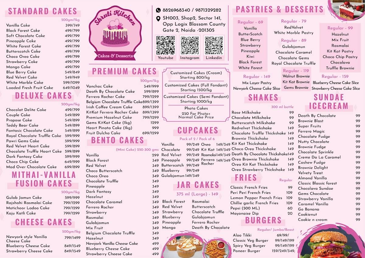 Shruti Kitchen menu