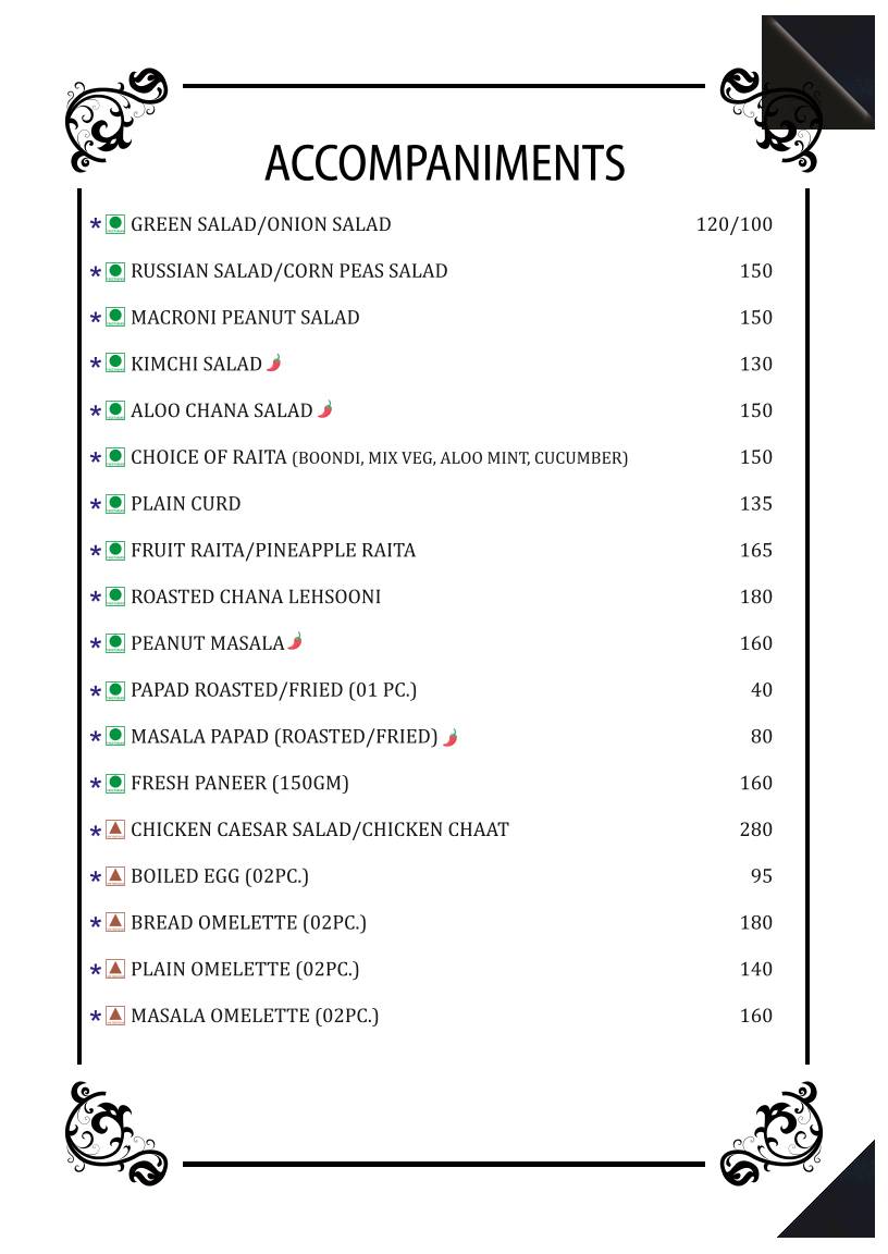 Silver Spoon Restaurant menu