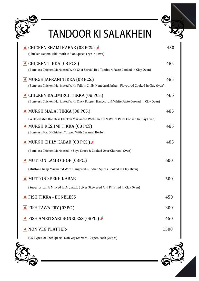 Silver Spoon Restaurant menu