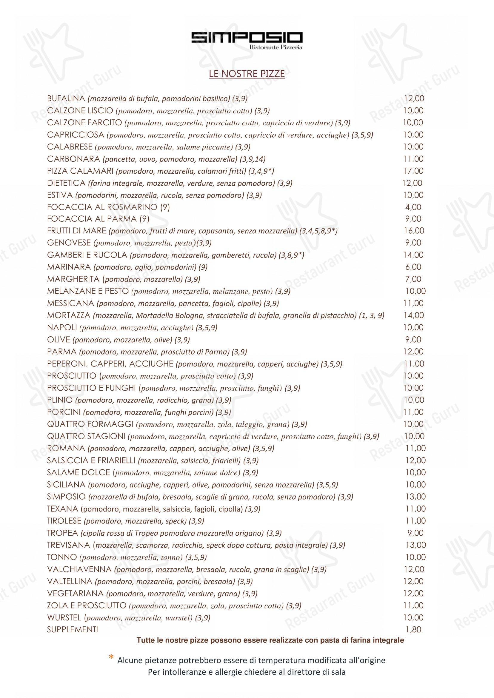 Simposio in Inverigo - Menu