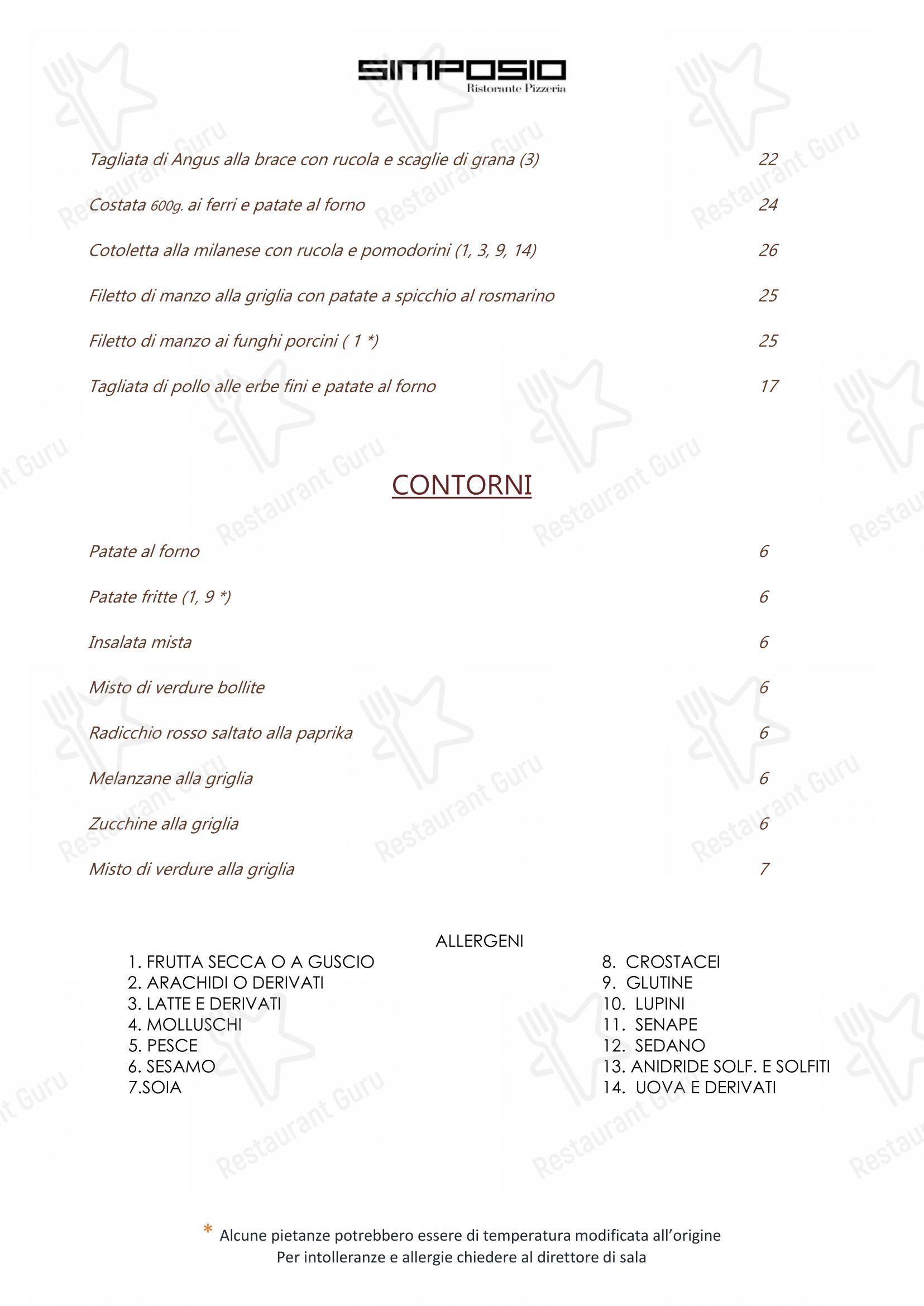 Menu di Simposio - Menu