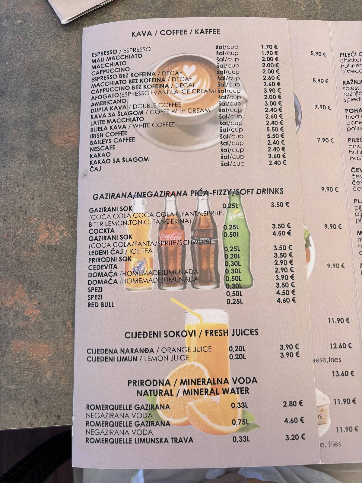 Menu di Slasticarna-Caffe Bar “Oaza” 