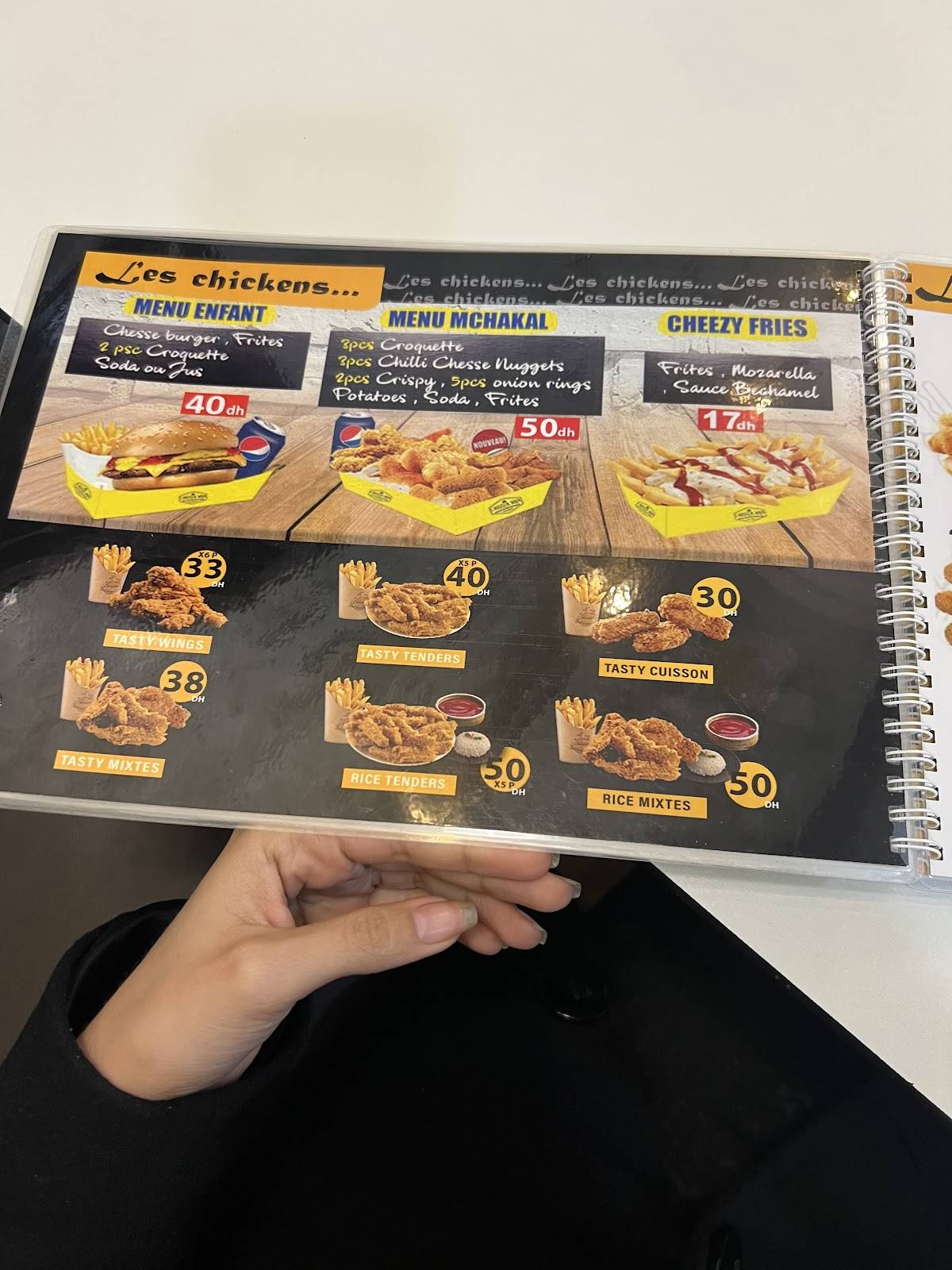 Menu de Tasty Chicken