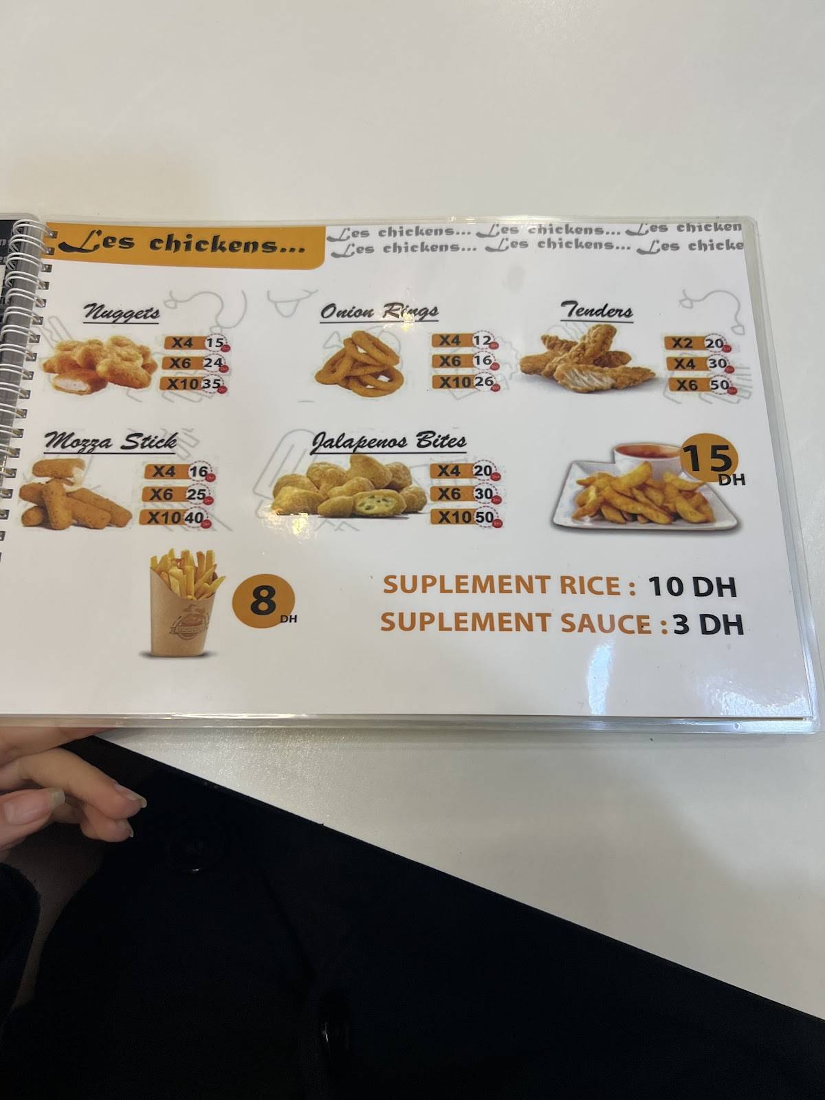 Menu de Tasty Chicken