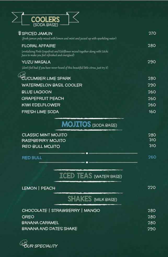 Snacking menu