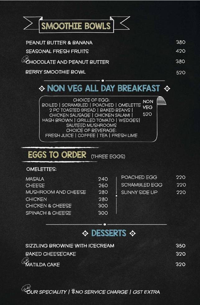 Snacking menu