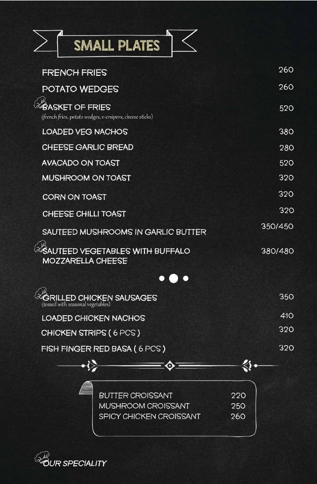 Snacking menu